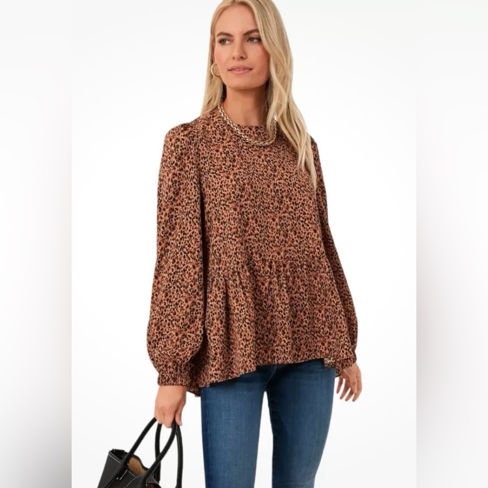 Pomander Place Leopard Peplum Blouse